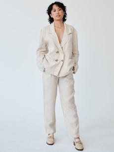 Ethically Made Beige Linen Suit Plain via Fanfare Label