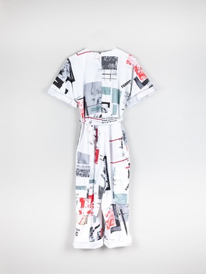 Eco-Dyed White Printed Jumpsuit - Sizes 6 & 12 from Fanfare Label