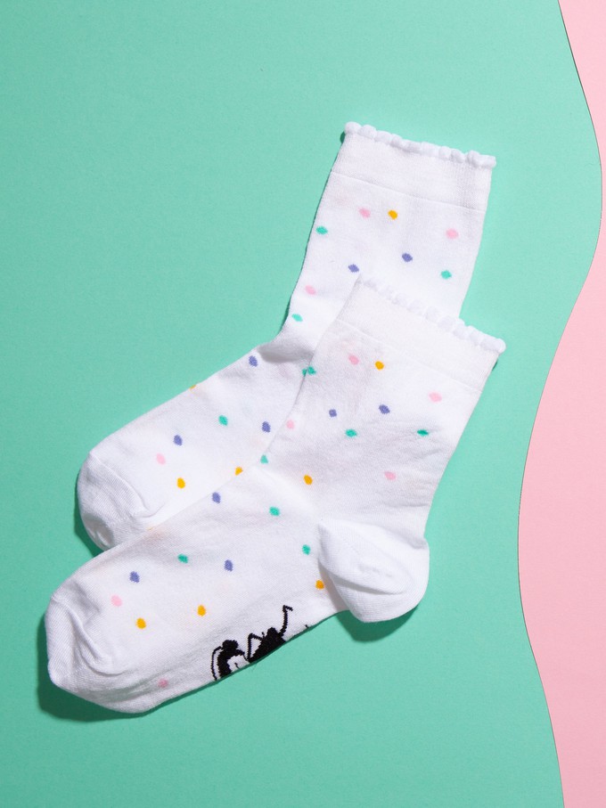 Socks with viscose (from bamboo cellulose) confetti white from FellHerz T-Shirts - bio, fair & vegan