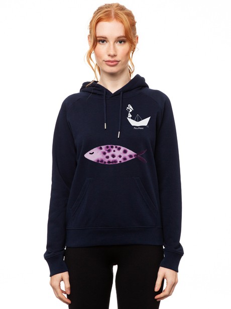 La Capitana Hoodie navy from FellHerz T-Shirts - bio, fair & vegan