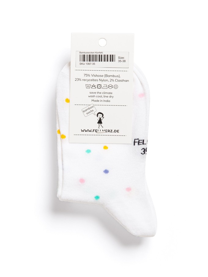 Socks with viscose (from bamboo cellulose) confetti white from FellHerz T-Shirts - bio, fair & vegan