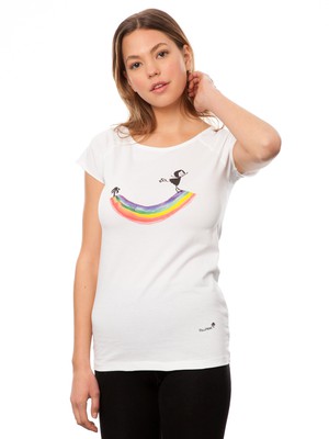 Rainbow girl cap sleeve white size XS from FellHerz T-Shirts - bio, fair & vegan