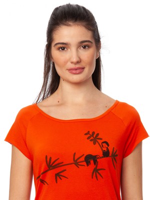 Faultier Cap Sleeve koi orange from FellHerz T-Shirts - bio, fair & vegan