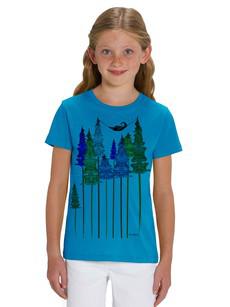 Wood Girl Kids T-Shirt azure via FellHerz T-Shirts - bio, fair & vegan