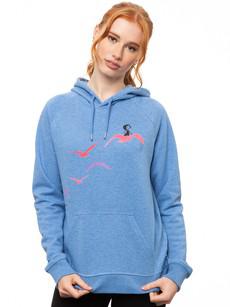 Möwenflug Hoodie blue melange via FellHerz T-Shirts - bio, fair & vegan