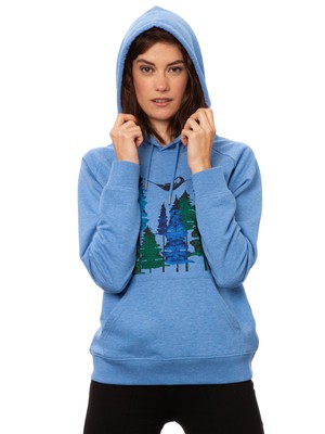 Wood Girl Hoodie blue melange from FellHerz T-Shirts - bio, fair & vegan