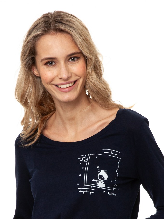 Noudle soup Longsleeve navy from FellHerz T-Shirts - bio, fair & vegan