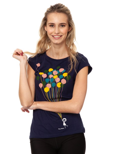 Balloons Girl Cap Sleeve midnight from FellHerz T-Shirts - bio, fair & vegan