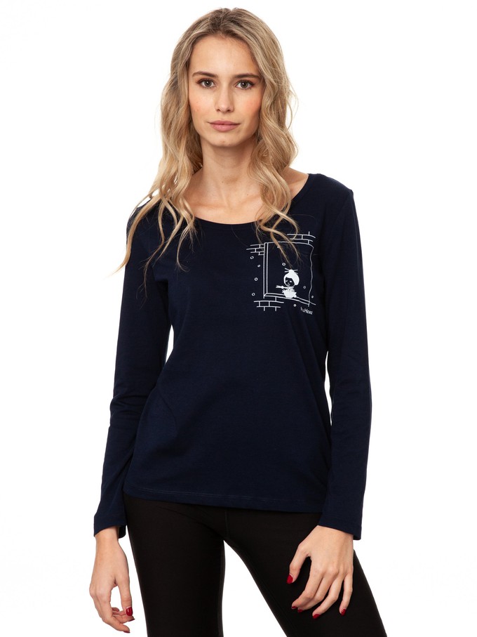 Noudle soup Longsleeve navy from FellHerz T-Shirts - bio, fair & vegan