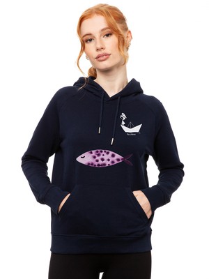 La Capitana Hoodie navy from FellHerz T-Shirts - bio, fair & vegan