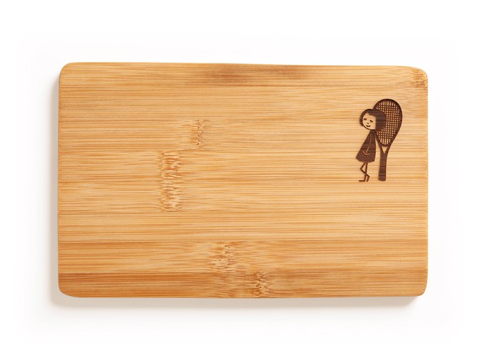 Breakfast Board Tennis Girl Bamboo from FellHerz T-Shirts - bio, fair & vegan