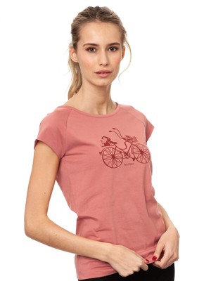 Fahrrad-Mädchen Cap Sleeve dusty rose from FellHerz T-Shirts - bio, fair & vegan