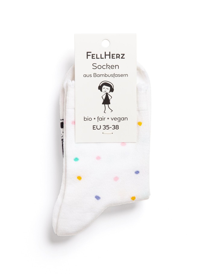 Socks with viscose (from bamboo cellulose) confetti white from FellHerz T-Shirts - bio, fair & vegan