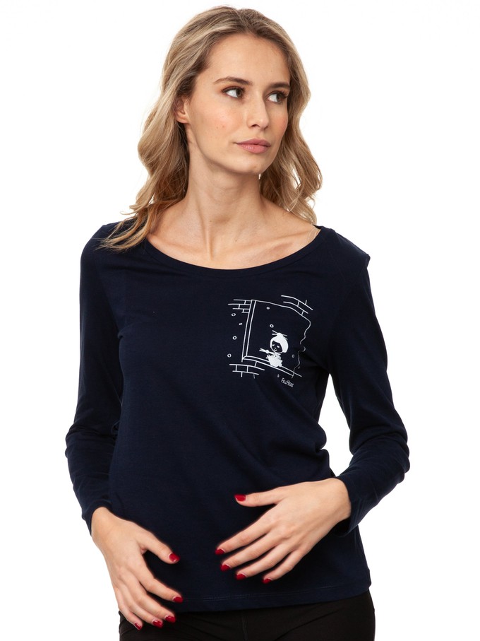 Noudle soup Longsleeve navy from FellHerz T-Shirts - bio, fair & vegan