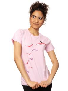 Seagull Flight T-Shirt pink via FellHerz T-Shirts - bio, fair & vegan