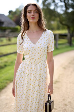 Beth Puffed Sleeve Dress from GAÂLA