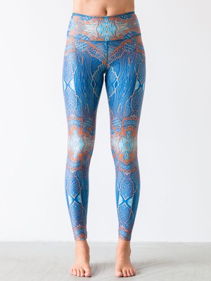 Yoga Pants Paradise Birds Blue from Hoessee