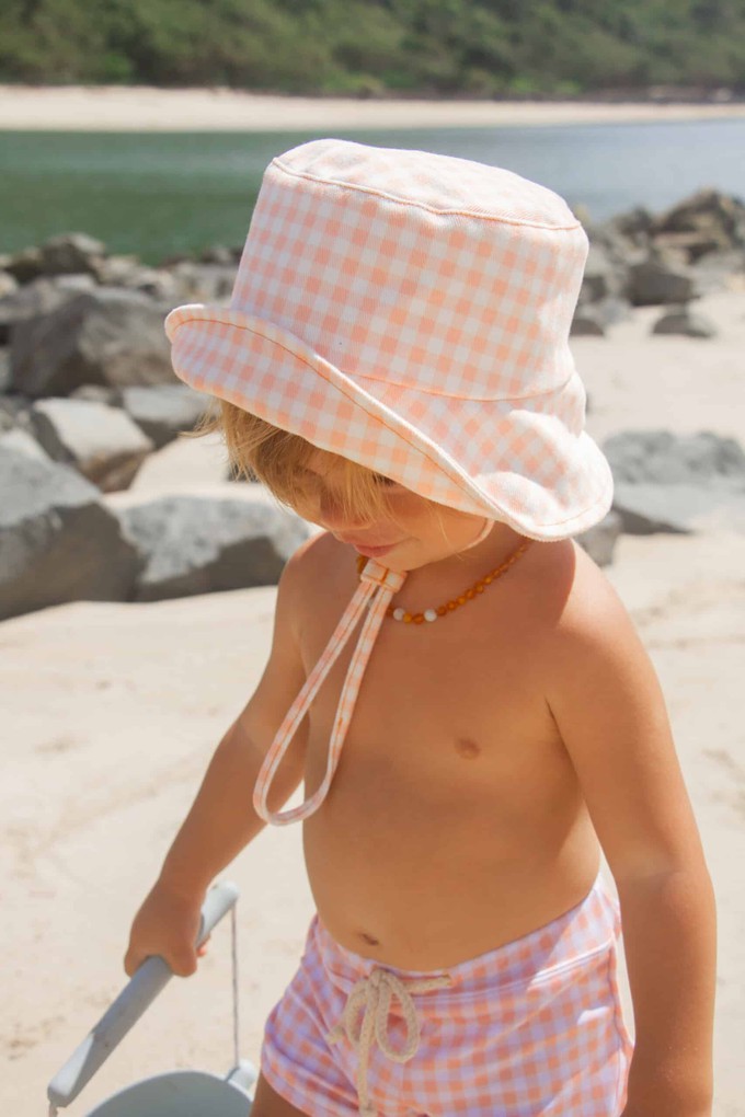 Vali Hat – Apricot Gingham from Ina Swim