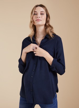 Raffa Chambray Maternity Shirt with Tencel™ from Isabella Oliver