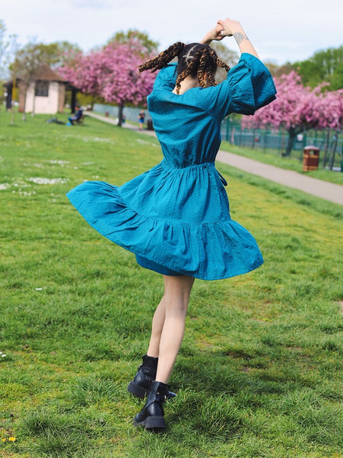 Teal Broderie Anglaise Cotton Dress from Jenerous