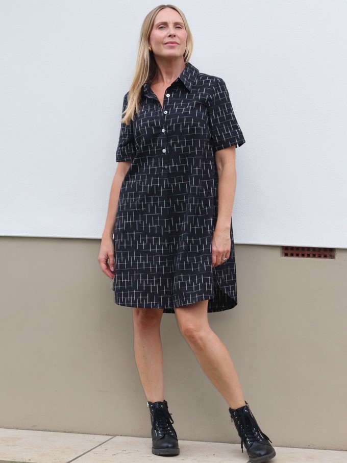 Restore Black Ikat Shirt Dress from Jenerous