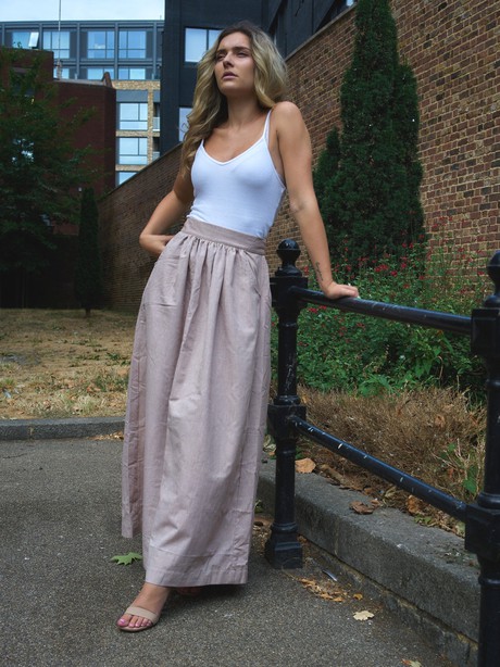 Organic Cotton Sand Maxi Skirt from Jenerous