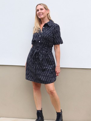 Restore Black Ikat Shirt Dress from Jenerous