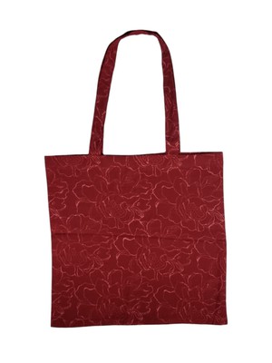 Organic Cotton Red Floral Printed Tote Bag from Jenerous