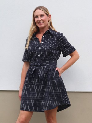 Restore Black Ikat Shirt Dress from Jenerous