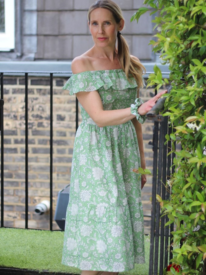 Organic Cotton Green Floral Transformation Dress from Jenerous