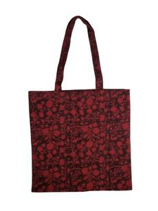 Organic Cotton Red And Black Floral Tote Bag via Jenerous