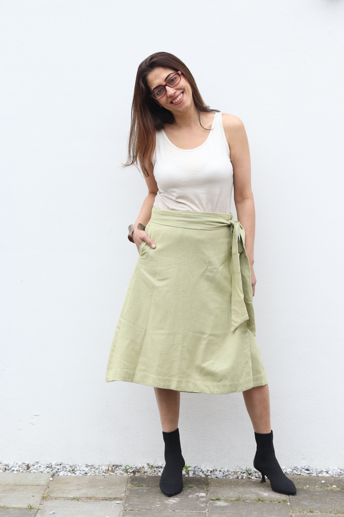 NEW! Cotton Hemp Wrap Skirt Olive from JULAHAS