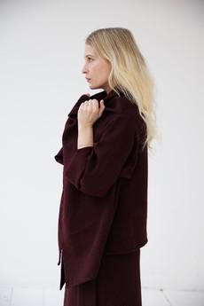 NEW! Short Wool Cape Coat Cocoon Maroon via JULAHAS