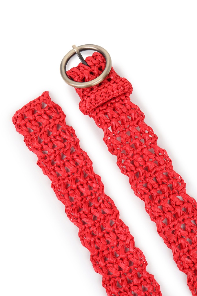 RAFFIA Belt Coral Red from JULAHAS