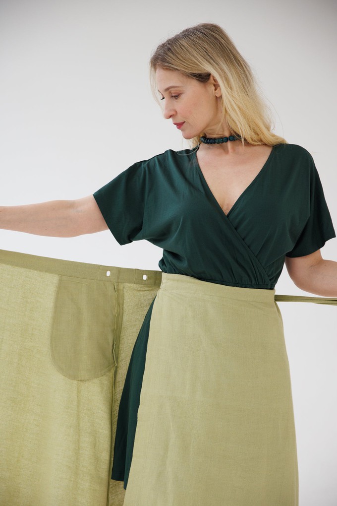 NEW! Cotton Hemp Wrap Skirt Olive from JULAHAS