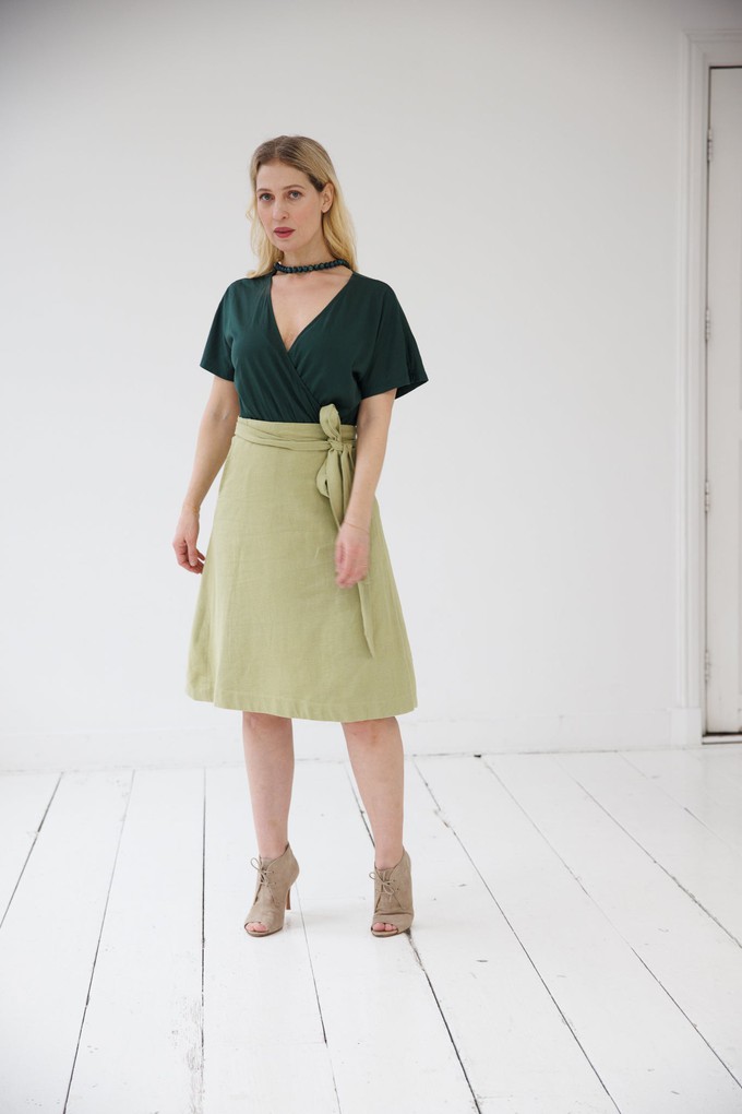 NEW! Cotton Hemp Wrap Skirt Olive from JULAHAS