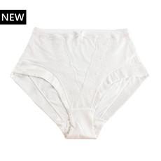 Snowdrop - Silk & Organic Cotton Full Brief in White via JulieMay Lingerie