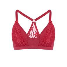 Passion Red - Lace Organic Cotton & Silk Bralette via JulieMay Lingerie