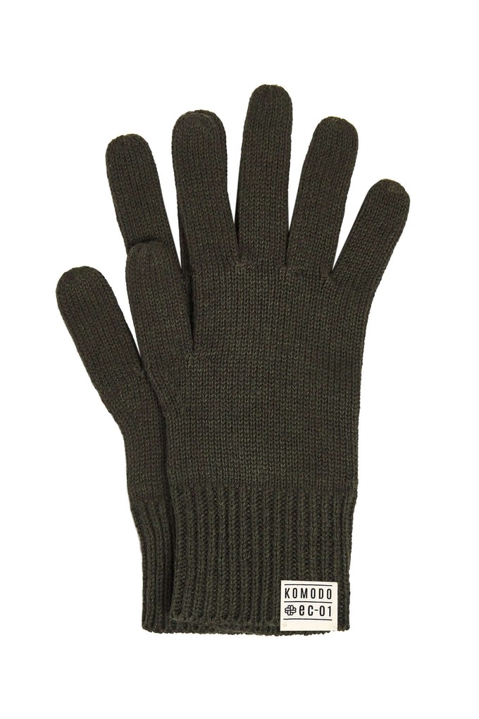 NAIE - GOTS Organic Cotton & Cashmere Gloves Dark Khaki from KOMODO