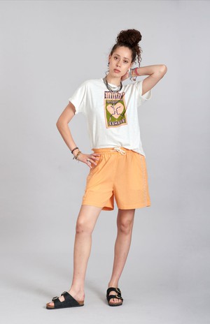 LEAH - Organic Cotton Embroidery Shorts Cantaloupe from KOMODO