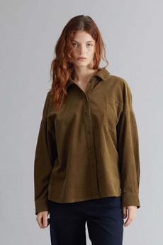 HANAKO - Organic Cotton Cord Shirt Olive via KOMODO