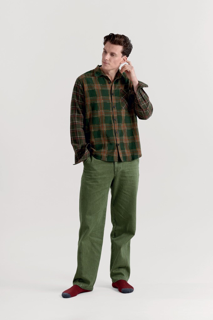 AXEL Flannel Patchwork Check Shirt - Green from KOMODO