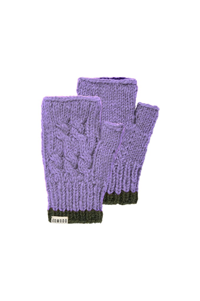 AMY - Fleece Lined Lambswool Mittens Lavender from KOMODO