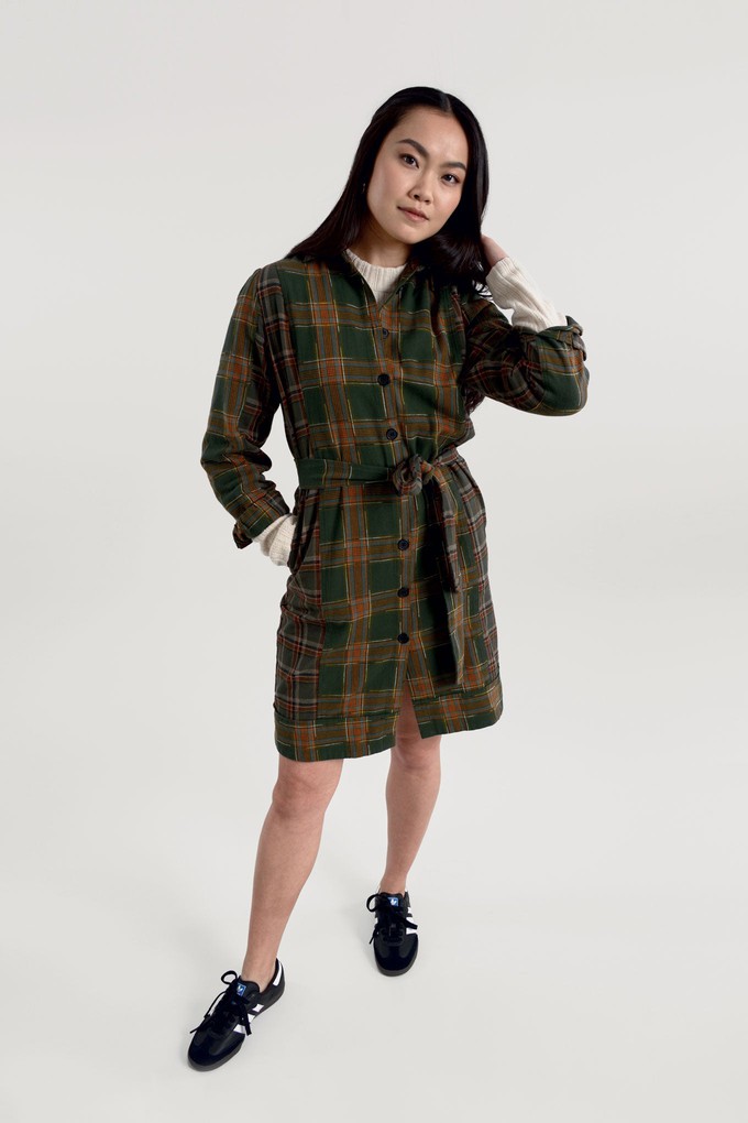 RUBY Organic Cotton Flannel Dress - Patchwork Green from KOMODO