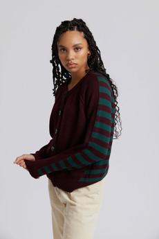 ANGELICA - Fine Merino Wool Cardigan Dark Walnut via KOMODO