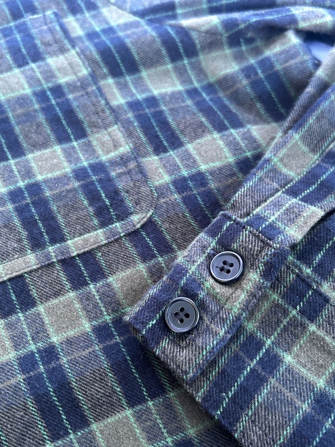 SANTI Organic Cotton Flannel Shirt - Navy Check from KOMODO