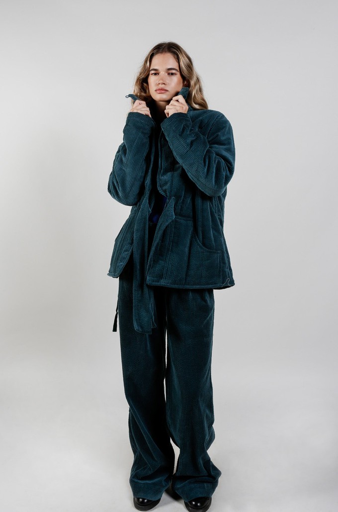 KENEILA Organic Cotton Corduroy Coat - Marine green from KOMODO