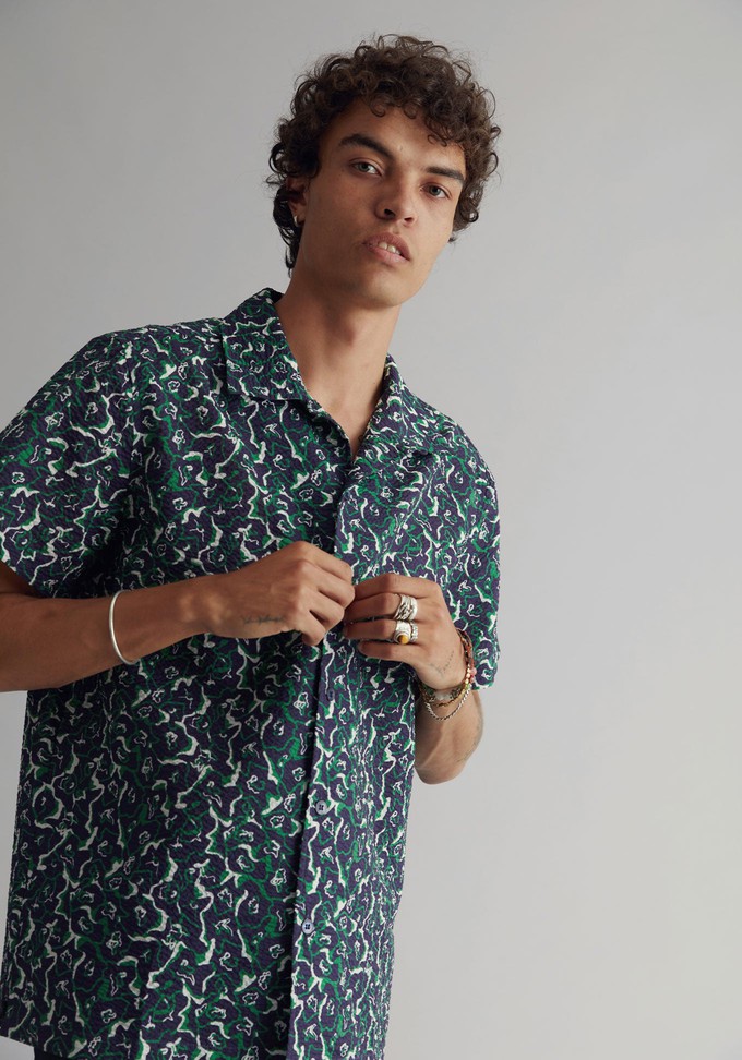 SPINDRIFT Shirt Mens - Navy Print from KOMODO