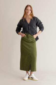 GRACE Organic Cotton Denim Skirt - Green Wash via KOMODO