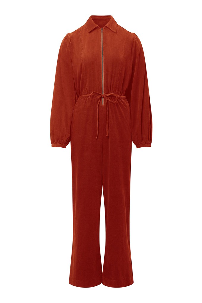 AMRITA Organic Cotton Corduroy Jumpsuit - Terracotta from KOMODO